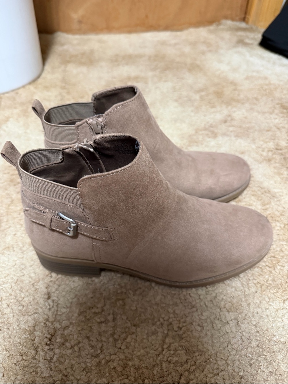 Old Navy Taupe Suede Ankle Booties